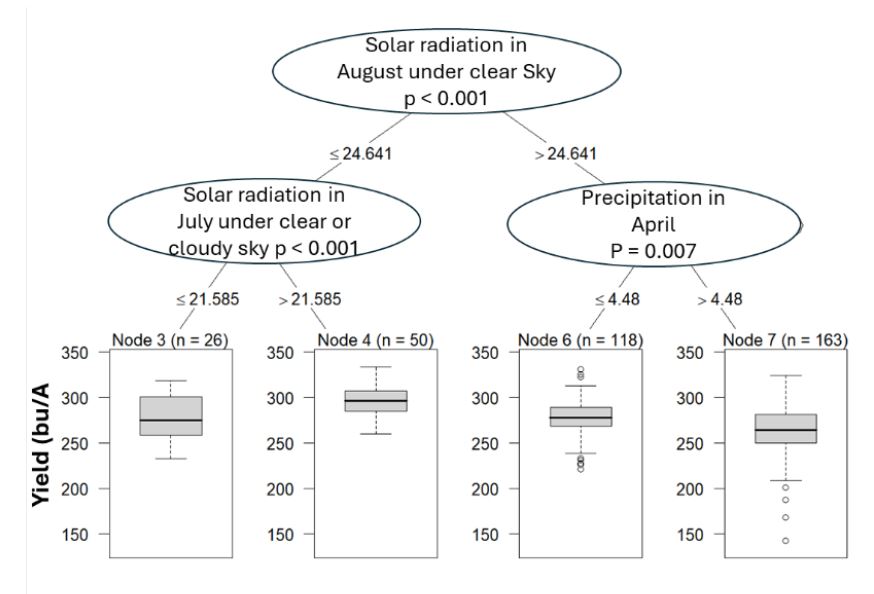 effect of meteorological conditions on corn yield